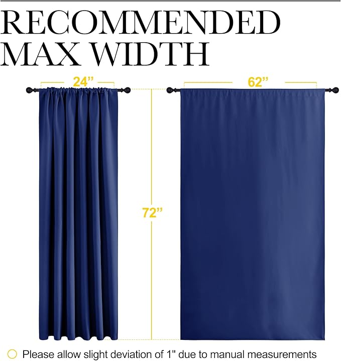 NICETOWN 2 Panels Blackout Curtains, Rod Pocket Window Curtains Room Darkning