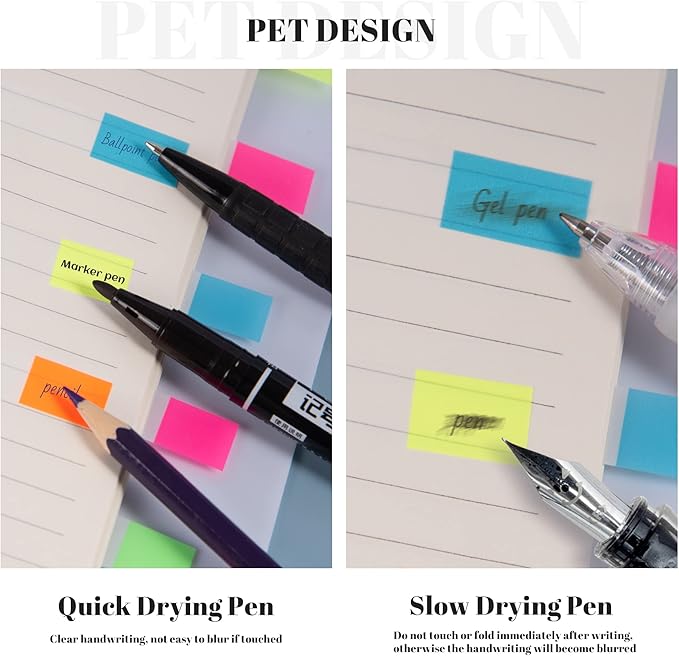 Golcellia 540 Pieces Transparent Sticky Notes Page Markers Book Tabs Sticky Note Tabs Sticky Page Tabs, Pop Up Index Tabs, Tabs for Annotating Books