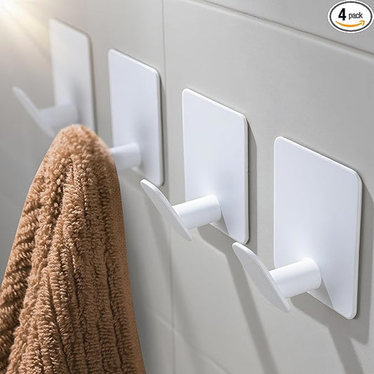 DELITON 4 Pack Adhesive Towel Hooks