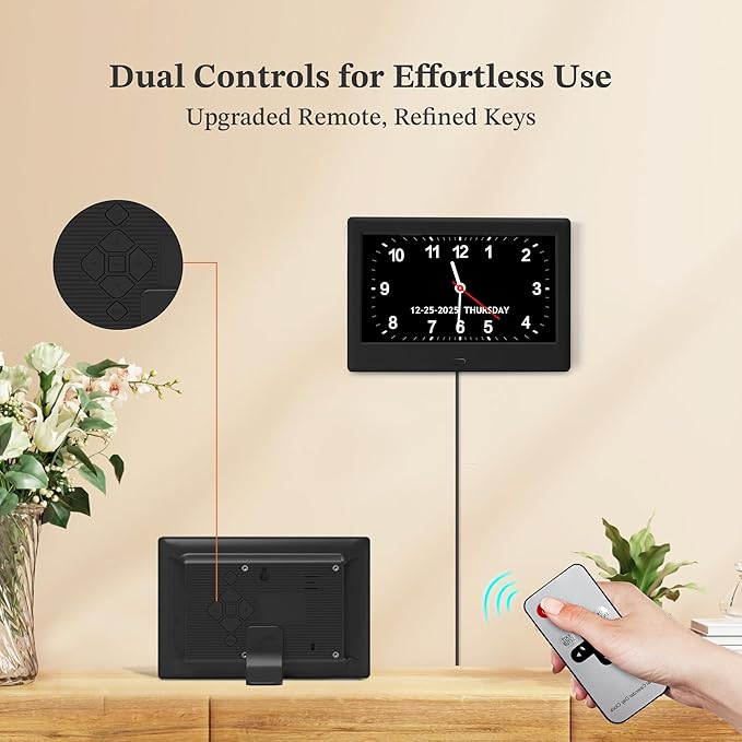 7'' Dementia Clock For Seniors, Large Display Digital Clock