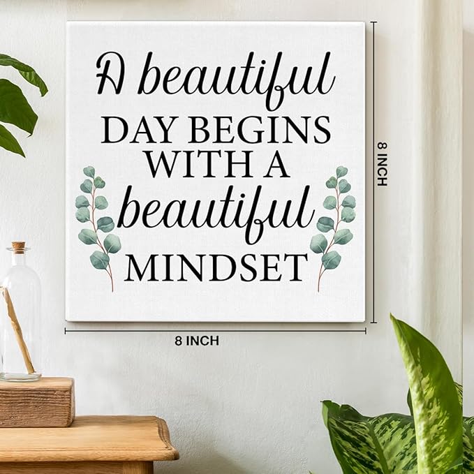 Motivational Eucalyptus Wall Art Decor, Inspirational Green Botanical Pictures