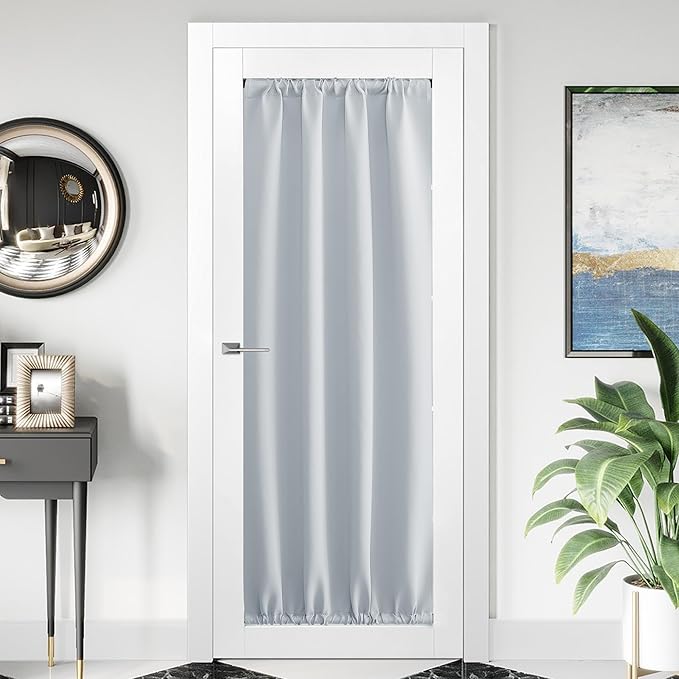 NICETOWN 1 Panel Room Darkening French Door Curtain, Thermal Insulated Front