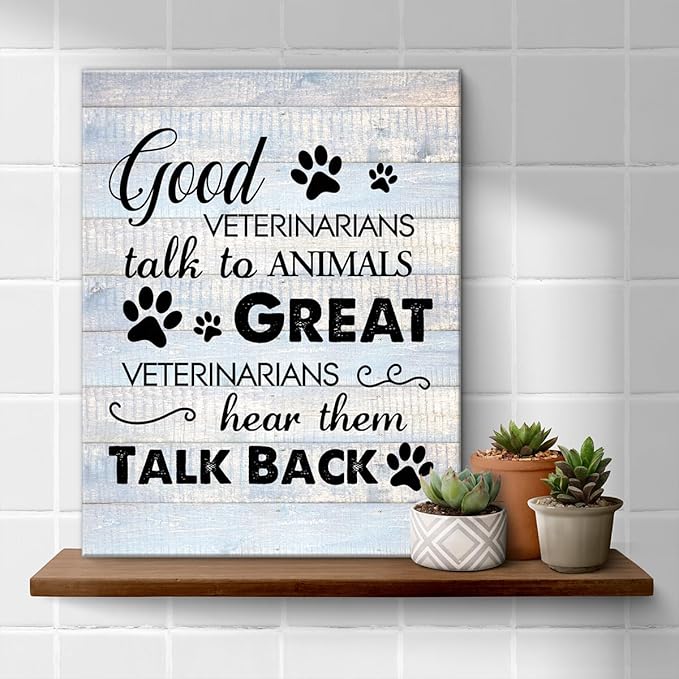 Funny Veterinarian Gifts Farmhouse Dog Canvas Wall Art Decor Veterinary Vet Gift