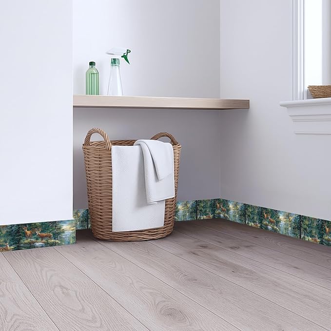 Forest Deer Wallpaper Border 196x4 Inch Peel and Stick Wall Border Self