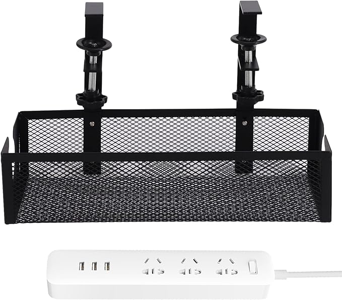 Under Desk Cable Tray - Carbon Steel Cord Organizer,Cord Management Under Desk | for Family Friends Students Adults Men Women Home Indoor Office Study Kitchen