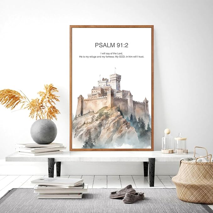 CHDITB Bible Verse Scripture Framed Canvas Wall Art, Watercolor Christian Jesus Decor, Psalm and Jeremiah Scripture Prints, Religious Artwork for Church Living Room Bedroom Office 24"x36"x3