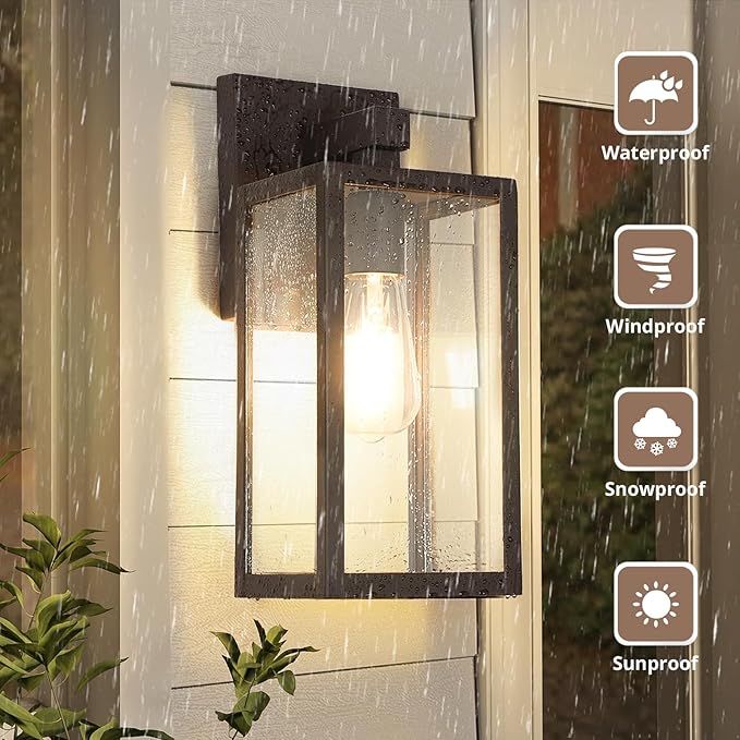 MAXvolador Outdoor Wall Sconce, Exterior Waterproof Wall Lantern Light Fixture
