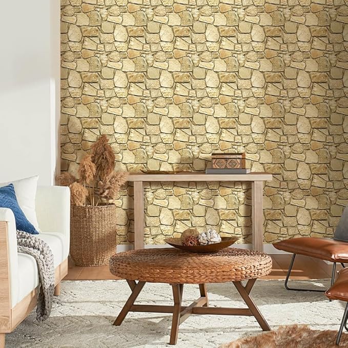 COMSTICKC 3D Faux Stone Wall Panel Peel and Stick Wall Stickers, Not Real Stone
