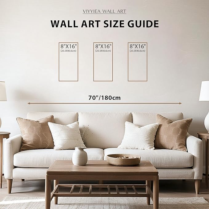 VIYYIEA Boho Solid Wood Carved Wall Art Set of 3, Geometric Minimalist Wooden