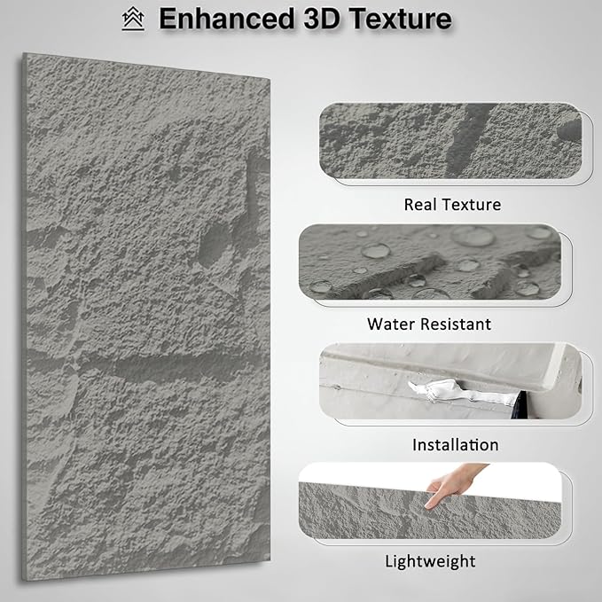 3D Faux Stone Wall Panels, 1.18" wall Panels