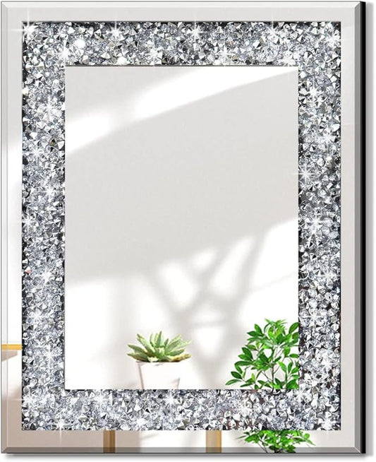QMDECOR Rectangle Sparkling Decorative Wall Mirror