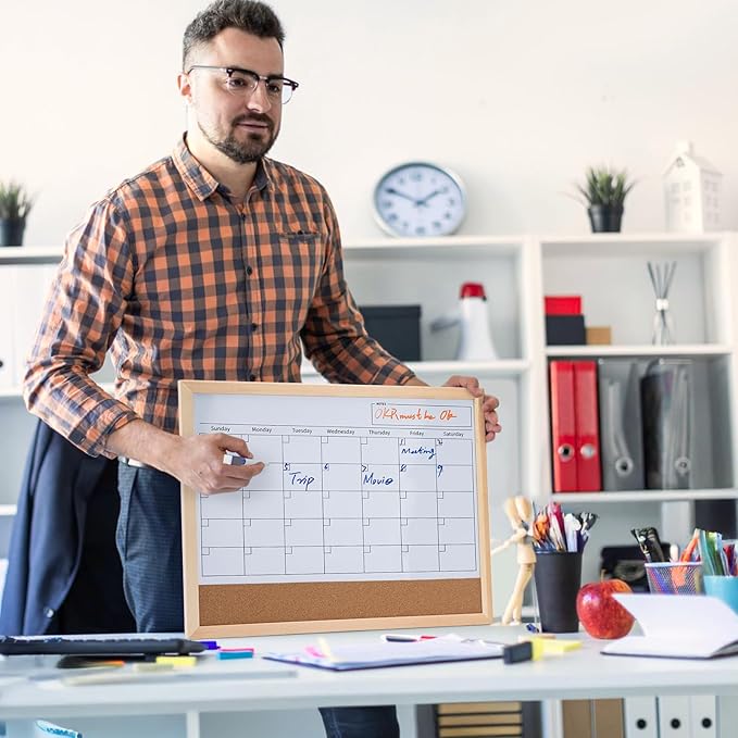 OWLKELA Monthly Dry Erase Calendar