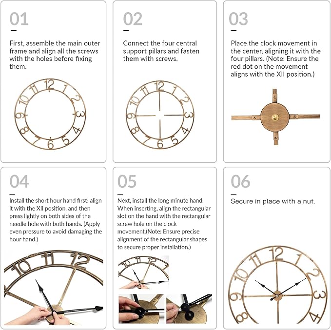 Large Wall Clock for Living Room Decor–48 Inch Silent Non-Ticking Modern