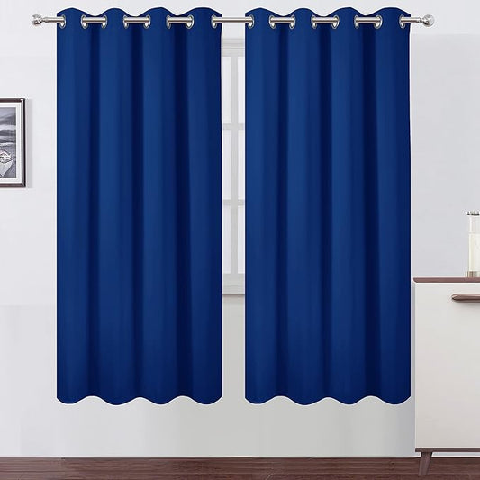 LEMOMO Blackout Curtains 52 x 72 inch/Royal Blue Curtains Set of 2