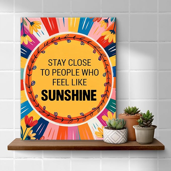 Inspirational Sunshine Wall Art Decor, Motivational Canvas Painting Pictures