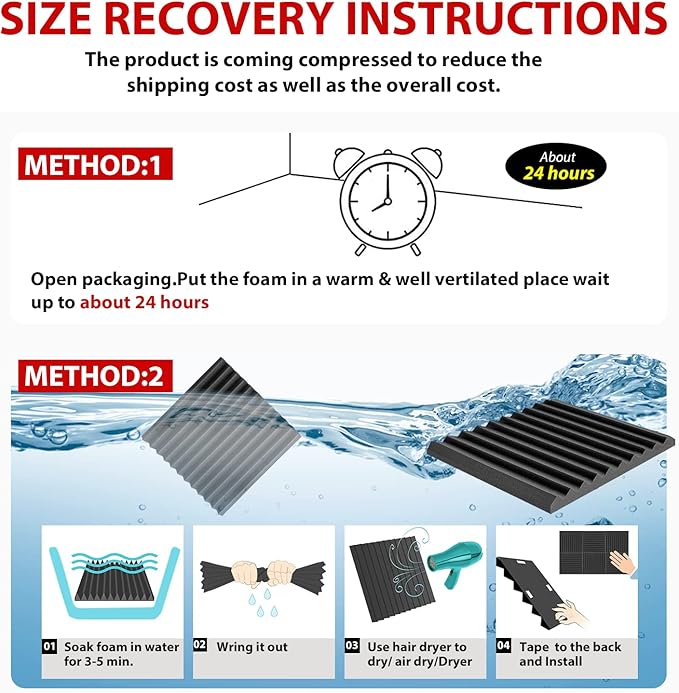 FONESO Acoustic Foam Panels, Sound Proof Foam Panels