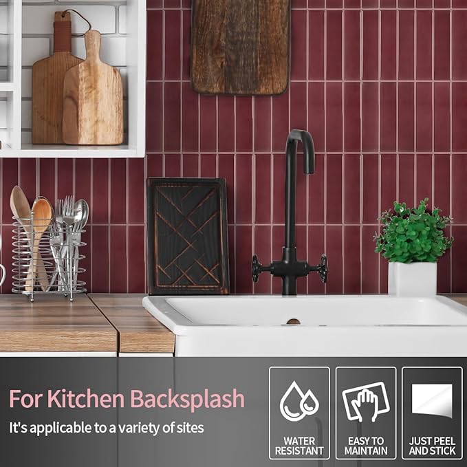 Peel and Stick Backsplash 3D Wall Tiles, Self-Adhesive, Oil Proof, Waterproof