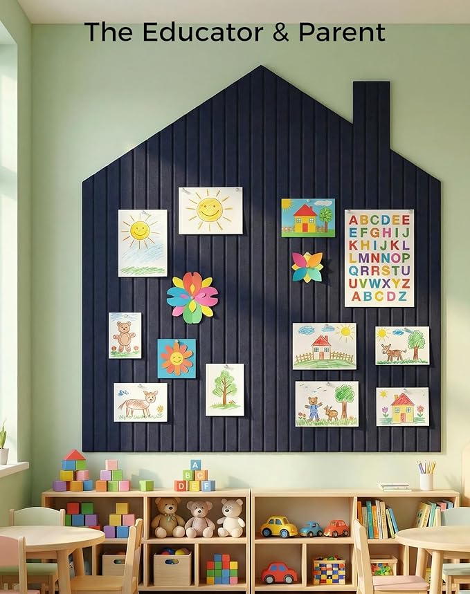 Aothia 12-Pack Felt Bulletin Board Tiles 48"x36", Modular Pin Board