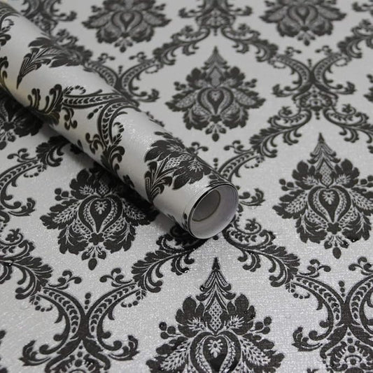 17.7" x118" Peel and Stick Wallpaper Black Wall Paper