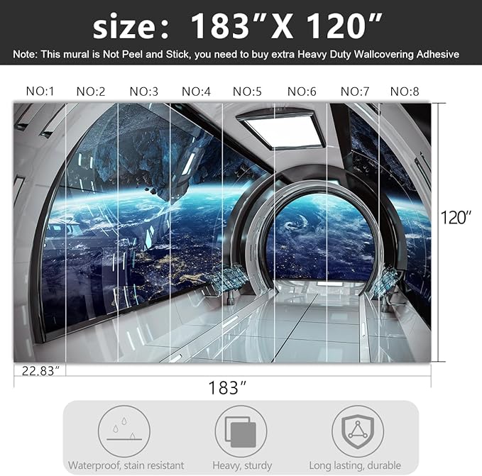 -3D Capsule Space Fabric Wallpaper Living Room Bedroom Bathroom Boys Girls