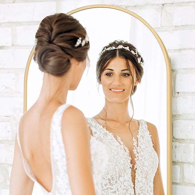 Sweetcrispy 64"x21" Arched Full Length Mirror, Leaning or Standing Full Body
