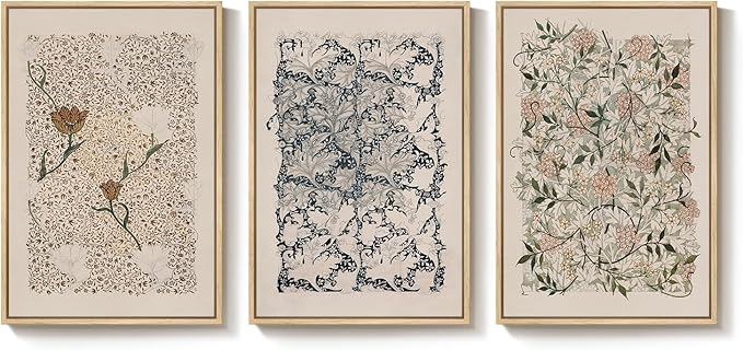 Framed William Morris Canvas Wall Art