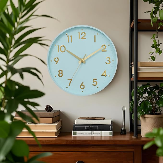 Mosewa Wall Clock 8 Inch, Wall Clocks Battery Operated Silent Non-Ticking