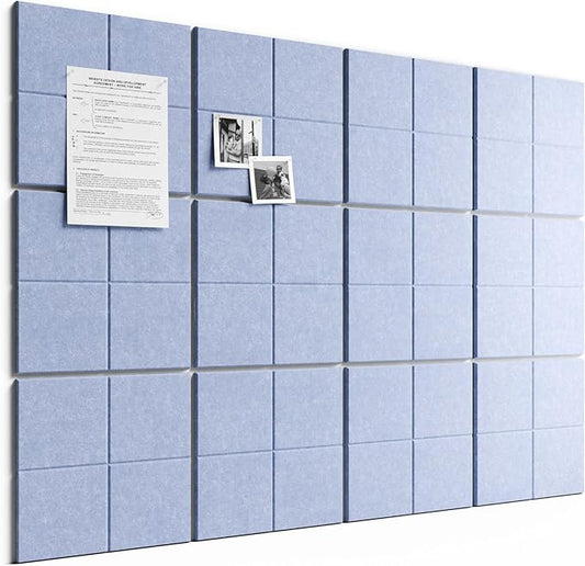 Bumusty Large Felt Bulletin Board, 30 Push Pins, 70 Adhesive Tabs, Soft
