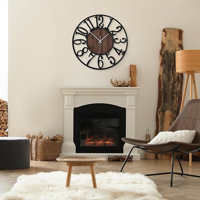 1st owned Wall Clock for Living Room -13" Silent Non Ticking, Battery Operated