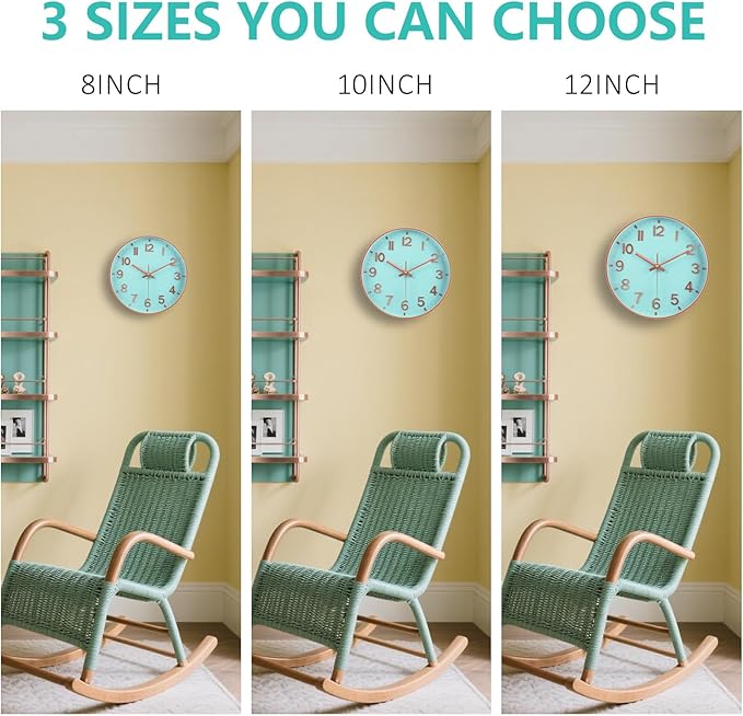 Wall Clocks Battery Operated, 12 Inch Non Ticking Digital Wall Clock, Silent