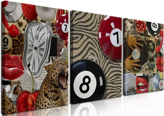 Trendy Leopard Cheetah Wall Art Set of 3