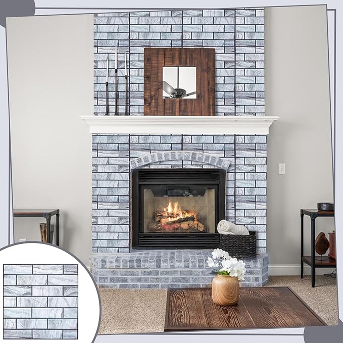 12PCS 3D Wall Panels Peel and Stick Foam Faux Brick Wall Panels, Self-Adhesive