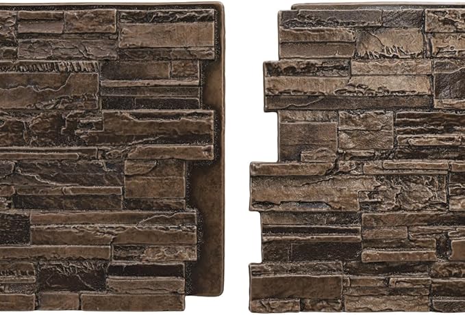 EverStone Cascade Faux Stone Panel, 48 5/8"W x 24 3/4"H x 1 1/4"D, Willow Peak