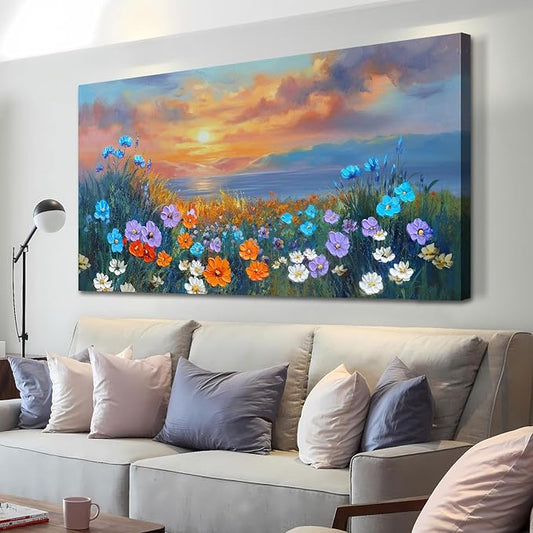 Ardemy Landscape Wall Art for Living Room Extra Large Wildflower Pictures Wall