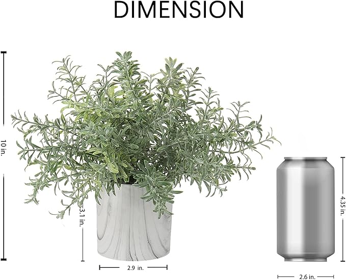 Hollyone Faux Plants Indoor Artificial Mini Potted Plants Plastic Green Plant Small Fake Plants Eucalyptus Decor in Pots for Home Table Room Bathroom Decor