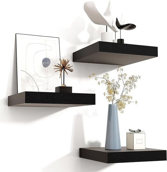 Square Floating Shelves for Wall 8"W x 8"D x 1.2"H, Small Engineered Wood Wall