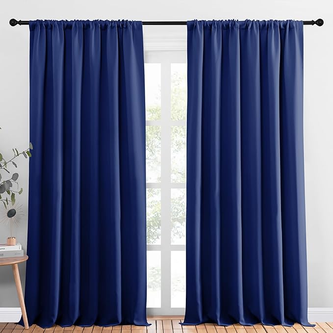 NICETOWN 2 Panels Blackout Curtains, Rod Pocket Thermal Insulated Drapess