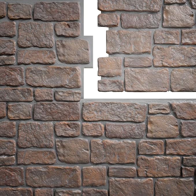 EverStone Cobblestone Faux Stone Panel, Arizona Desert Color