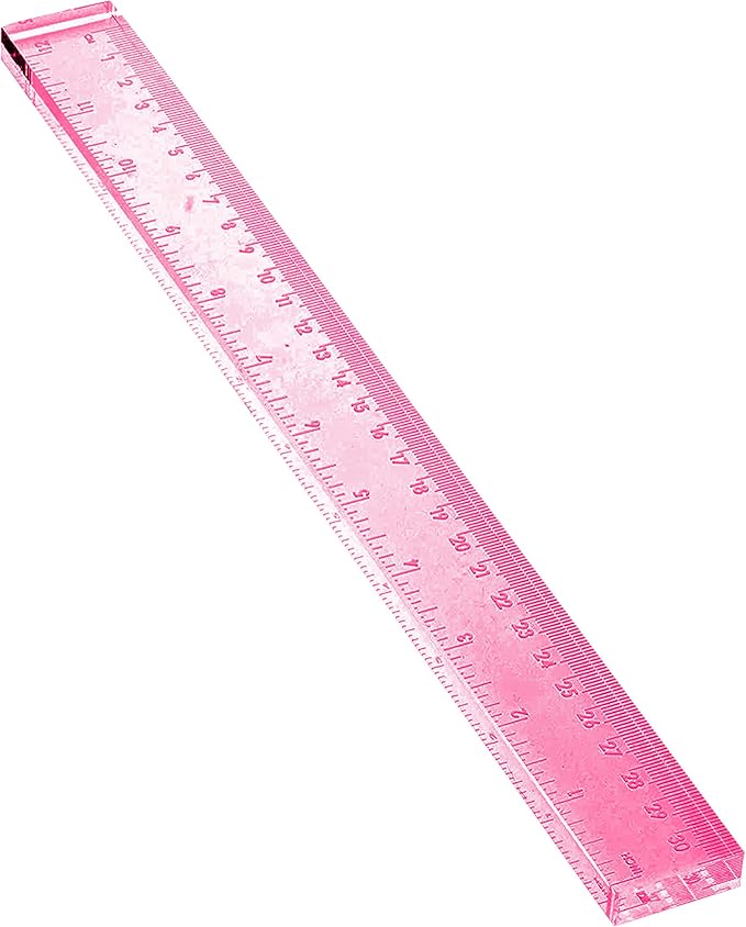 OfficeGoods 3 Piece Acrylic Desk Set - Includes Ruler, Staple Remover, Scissors - Functional & Elegant Desk Accessories - Stationery Tools for Home, Office, and School - Pink with Silver Metal
