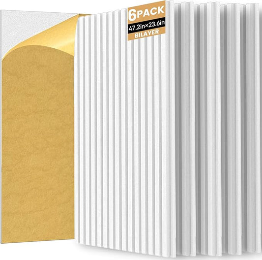 RITOLLO 6 Pack Bilayer Thickened-Sound Proof Wall Panels 47.2"x23.6"x0.72" High