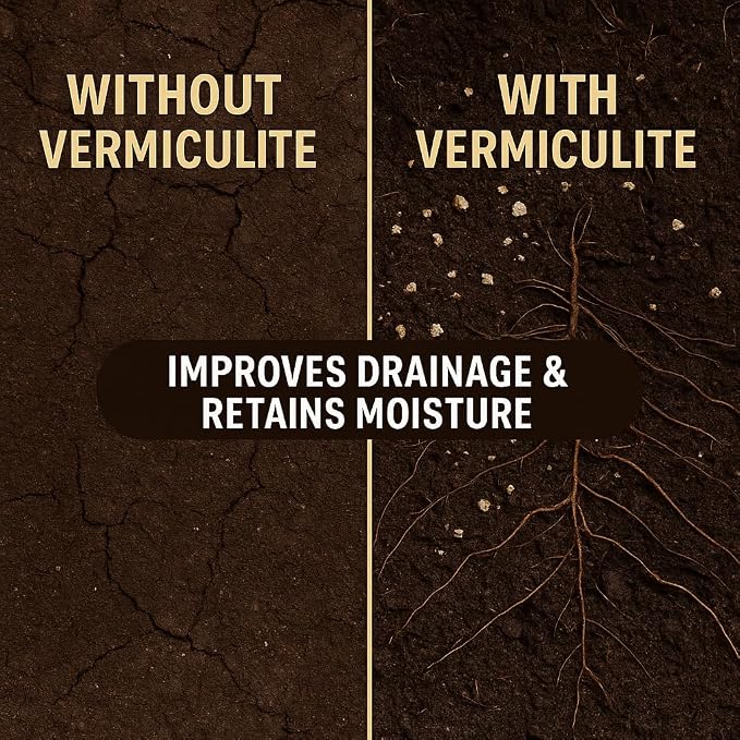 Horticultural Organic Vermiculite for Plants - Medium Grade - Natural Soil Additive for Gardening, Houseplants, Mushrooms, Potted Plants, Hydroponics, Terrariums (1 Quart)