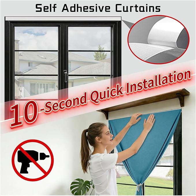 Damage-Free 100% Blackout Curtain