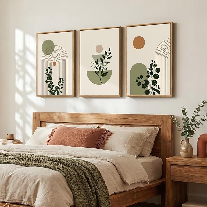 3 Piece Framed Abstract Boho Wall Art
