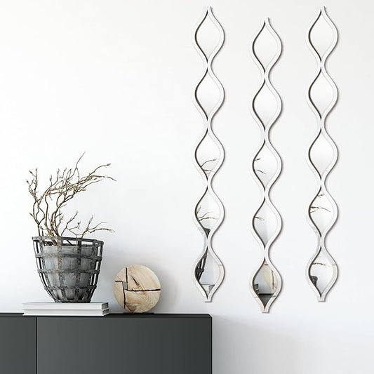 Yulejo 3 Pcs Acrylic Teardrop Mirror Wall Decor Decorative Mirror Narrow Decor