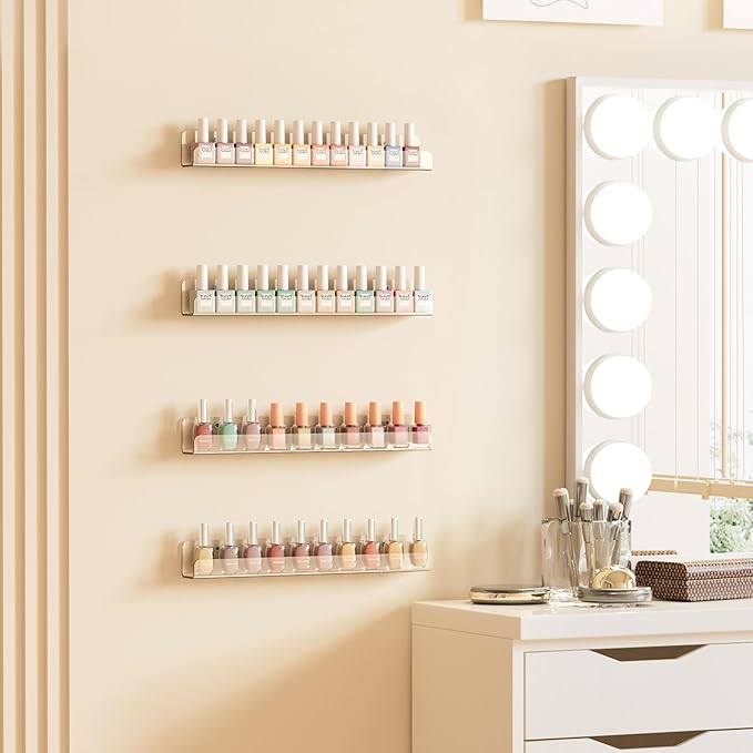 upsimples 6 Pack Clear Acrylic Shelves, 1.7" x12" Clear Wall Shelves