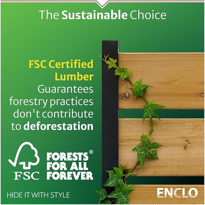 5ft H x 3.2ft W No Dig Enclo Concord Cedar Wood Privacy Screen, Great to Hide