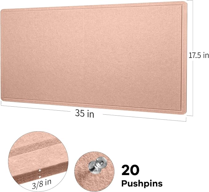 Lightomorrow Bulletin Board, 35 x 17 1/2 inches Felt Board
