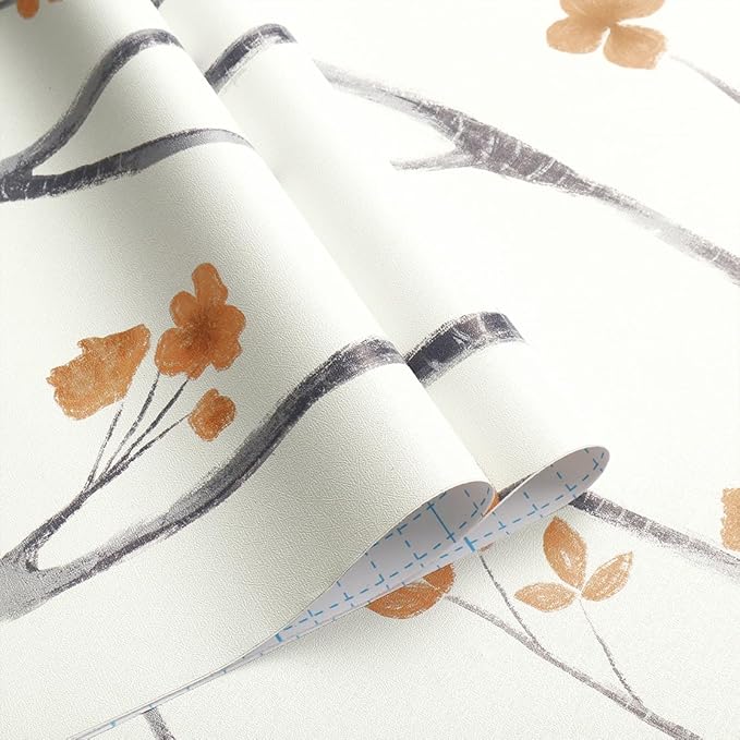 Timeet Floral Wallpaper Peel and Stick Wallpaper Boho 16.14"x393.7" Flower