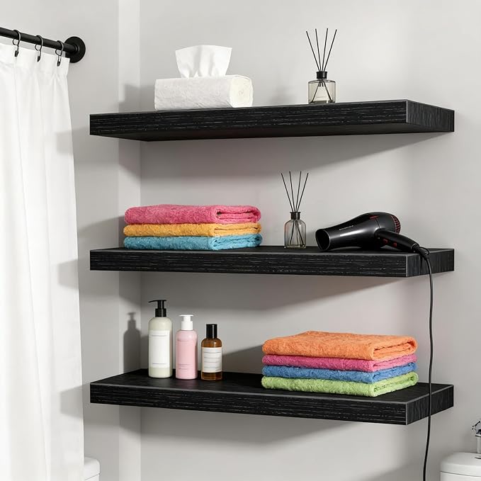 Vervida® Floating Shelves, 35.4 inch Wall Mounted Rustic Wood Shelves