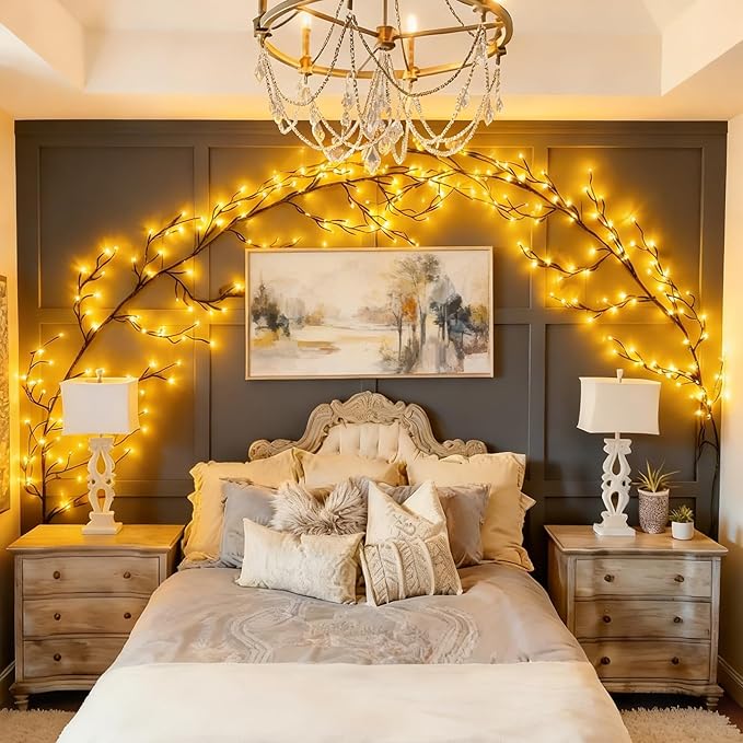 Enchanted Willow Vine Lights for Wall: 7.5FT led Twinkling Tree Branch Light